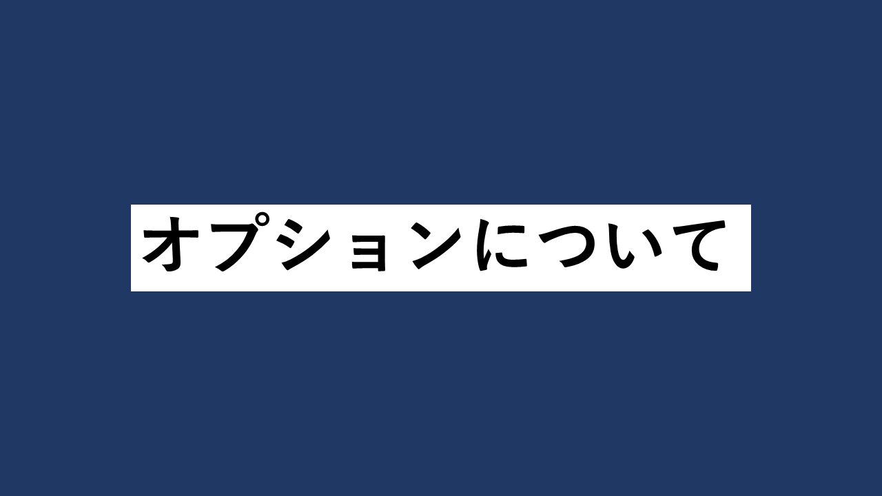 オプションについて